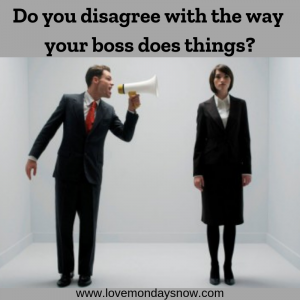 Disagree with the way your boss does things