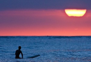 Surfing sunrise